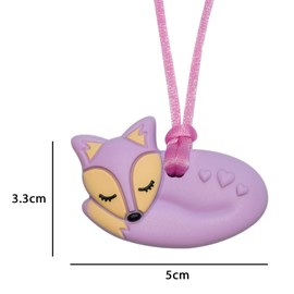 Munchables Fox Sensory Chew Necklace – Small Chewy Fidget Toy for Adults, Teens and Girls (Light Purple)