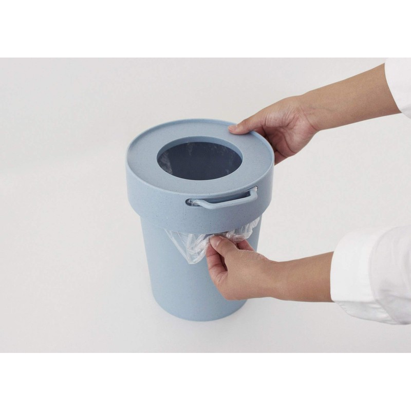 Way-be 239970 TapTrash Trash Can with Hidden Bag, Smoky Blue,