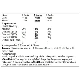 Baby Cardigan Knitting Pattern, Double Knitting, Sizes 0-3mth, 3-6mths, 6-9mths KP698