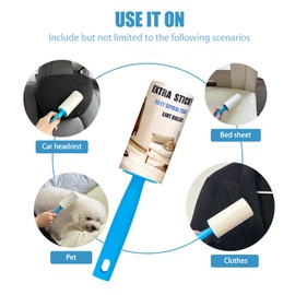 Wzxlj.Y Lint Rollers for Pet Hair Extra Sticky, Pet Hair Remover for Dog & Cat Hair Removal, Dust Cleaning, Use Portable Lint Rolle for Home and Travel, 2 Handles with 6 Refills, 540Total Sheets