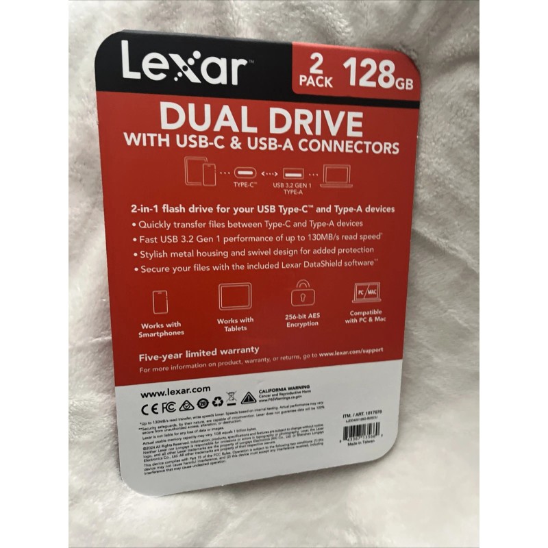 Lexar 128GB DUAL DRIVE USB-C & USB-A. 3.2 GEN 1
