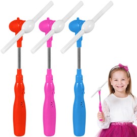 NUOBESTY 3 Pcs Flashing LED Spinning Music Windmill, Light Up Swivel Light Wand Party Favor, Great for Boys and Girls