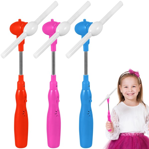 NUOBESTY 3 Pcs Flashing LED Spinning Music Windmill, Light Up