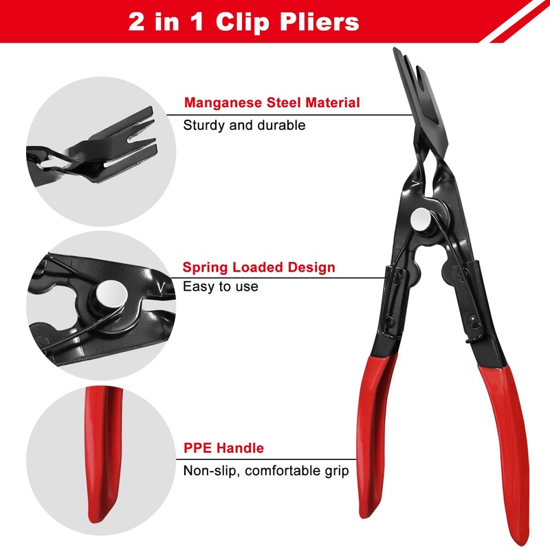 3 Pcs Clip Remover Tool, Clip Pliers Set Fastener Removal