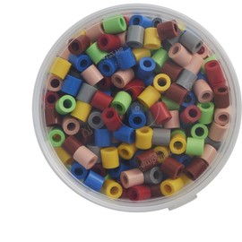 Hama Perlen 8573 Bügelperlen Dose mit ca. 600 bunte Maxi Bastelperlen mit Durchmesser 10 mm im Volltonmix 2, kreativer Bastelspaß für Groß und Klein