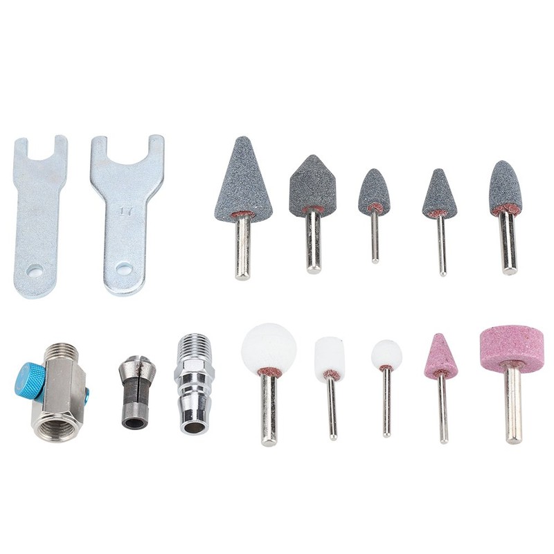 16 Pcs Air Die Grinder Kit,25000RPM 1/4" 1/8" Pneumatic Rotary