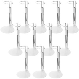 Yaocom 12 Pcs Doll Stand Action Figure Stands with Expandable Waist Wire for 8" to 12" Dolls and Action Figure(White)