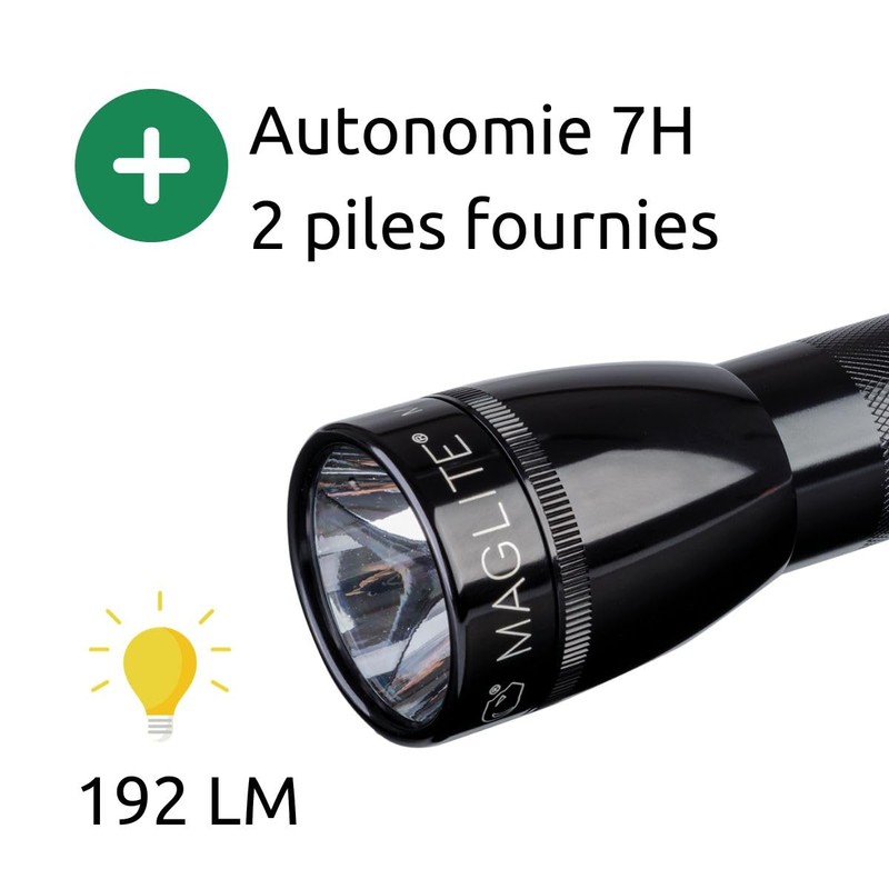 ML25LT-J201G MagLite, 2C Cell, Twist Head, 177 Lumens,Black