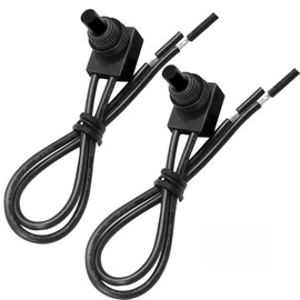 Miayaya 2 Pack Push Button Switch ZING Ear ZE-107S ON-Off 3A 250VAC/6A 125VAC/2A Light Wired Press Switches Appliances Replacement Part for Motorcycle/Auto Car Bathroom Fan with 6" Lines