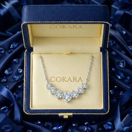 COKARA JOYEIA Collar Dije Corazón Plata 925 Y Cristal Austriaco Color Plateado,Collares Y Cadenas Plata 925 Aniversario Para Mujer Color Plateado, Plata Mujer Dijes De Moda,45CM