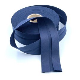 Craft Cult 40mm GOTS Organic Cotton Bias Binding Tape - 25 Metre Roll (50 - Navy Blue)