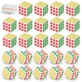 ROXENDA Mini Speed Cube 24 Packs, 3x3x3 Puzzle Cube (1.18 inch) Toys Speed Fast Cube for Party Favour as Party Bag Fillers for Kids and Classroom Prize for Students