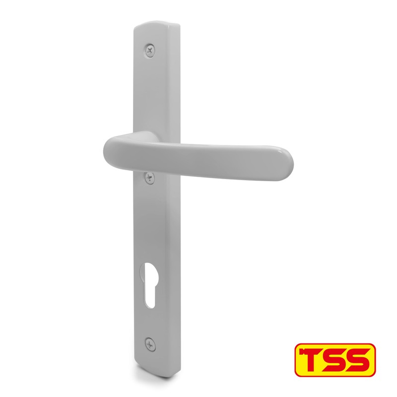 TSS White UPVC Door Handle Pair Set, 92mm PZ (Centres),
