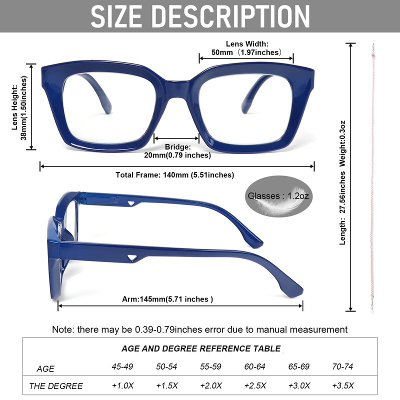 DXYXYO 3 Pack Reading Glasses for Women with Chains, Ladies