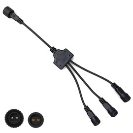 Dekofun Christmas Light Splitter Connector, 2 Pin 1 to 3 Y-Shaped Fairy Lights Splitter, 3 Way Connector Waterproof Extension Eable for G40 Globe, Icicle, Net, Curtain & Xmas String Lights