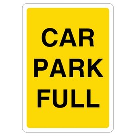 V Safety Car Park Full with Black Text Box 210 x 297 mm (A4) - 3mm Reflective Aluminium Composite Safety Sign