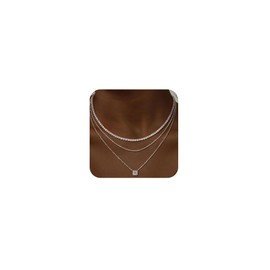 CHESKY Layered Silver Necklaces for Women Trendy, 925 Streling Silver Dainty Stackable Charm Necklaces for Womens Layering Beads Tennis Chain Diamond Pendant Necklaces Jewelry Set for Women Gifts