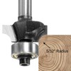 sourcing map Roundover Router Bit 1/4 Shank 5/32" Radius Carbide