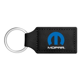 iPick Image Compatible with Mopar Rectangular Black Leatherette Key Chain