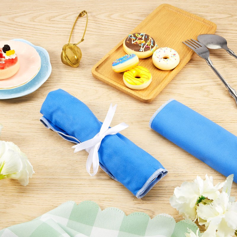 Weewooday Silver Storage Bags Anti Tarnish Silver Protector Bags Blue