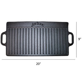 Rectangular double sided Cast Iron Griddle