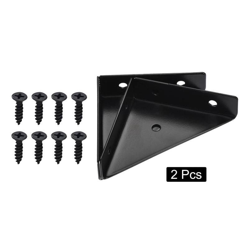 uxcell 2Pcs Angle Corner Brackets 66mm x 66mm, Cold Rolled