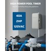 DEWENWILS Pool Timer, Outdoor Digital Timer Box, 2HP 40A 120VAC,