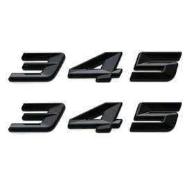 Pair New 345 Emblem Fender Badge Letter Nameplate Compatible with Challenger Chrysle 300C 345 Car Truck Passenger & Driver (Shiny Black)