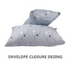 2 Piece Grey Star Pillow Case Queen Size, 100% Cotton,