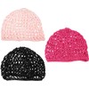 Lurrose 3 redecillas de ganchillo para el cabello: gorros de