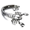COOLSTEELANDBEYOND Mens Stainless Steel Large Scorpion Bangle Bracelet Silver Color