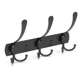 THCMagorilla Magnetic Black Hook Wall Hook 3 Rows Wall Hanger Coat Hanger Rust Proof Magnetic Hook Storage Kitchen Office Entrance Living Room
