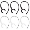 USA Made 6 Large Clamp Ear Hook Replacements - Retail Packaging - Black/Clear