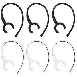 USA Made 6 Large Clamp Ear Hook Replacements - Retail Packaging - Black/Clear