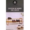 Hogar Zapatera De Bambú Con 2 Niveles 70x28x29 Cm. Hometrends