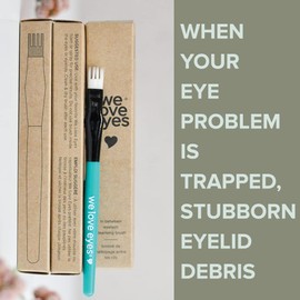 We Love Eyes - In Between Eyelash Brush - Ideal for removing stubborn eyelid margin debris that can cause lash loss - safe for eyelash extensions - ideal for those prone to anterior blepharitis & eyelash follicle debris buildup including collarettes