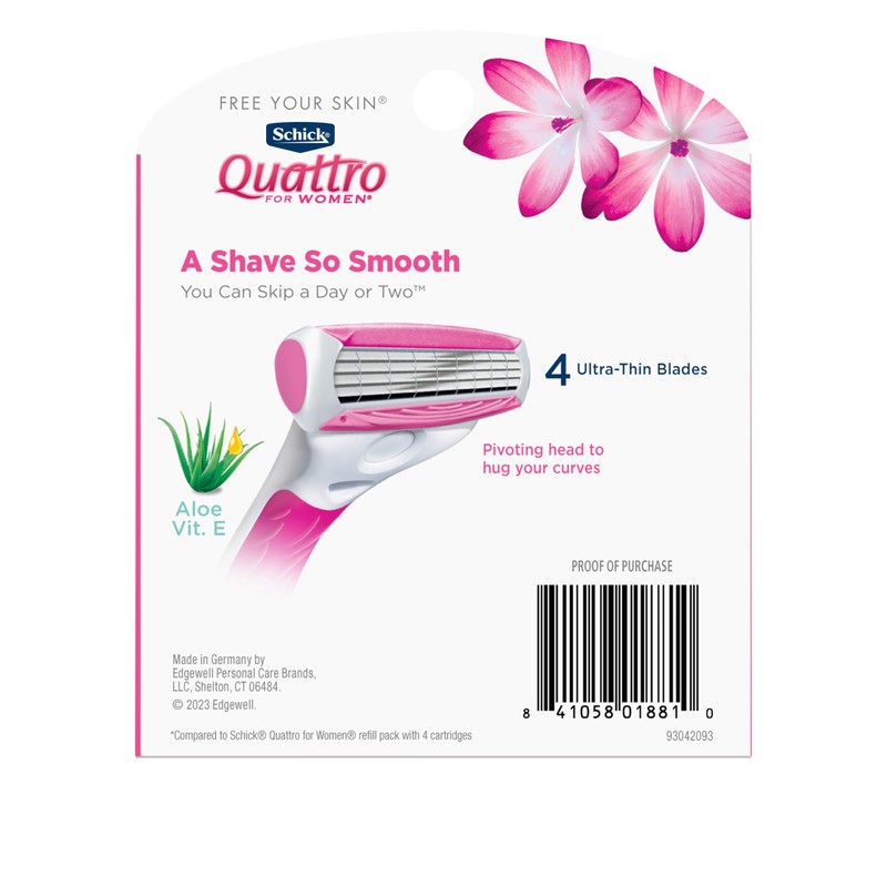 Schick Quattro Womens Razor for Shaving Refllls, Razors for Women