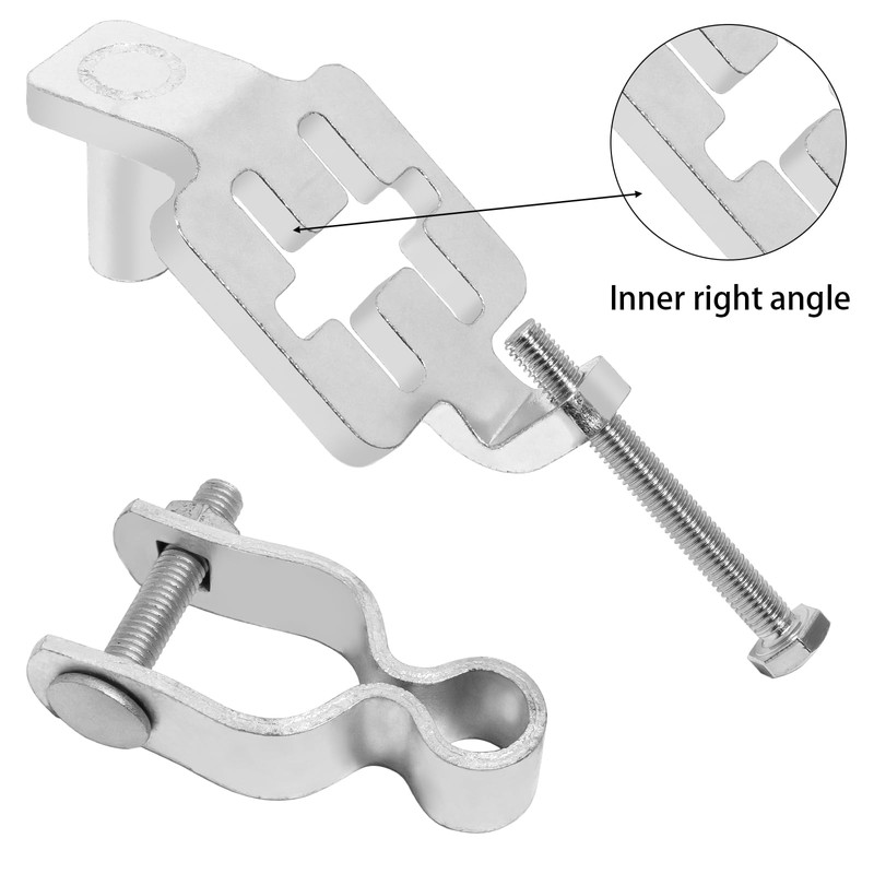 2-Pack T-Post Gate Hinge Kit, Heavy Duty 1-3/8" U-Bolt Clamps,