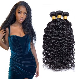 8A Grade Capelli Umani Ricci 100% Capelli Ricci Brazilian Veri Naturale Ricci 22 24 26 Pollici Water Wave Human Hair Bundles Human Hair Bundles Human Extensions Natural Colour Nero
