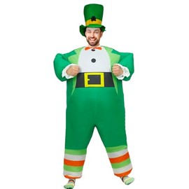Rafalacy Rafalacy Inflatable St. Patrick's Day Costume for Adult Blow up Leprechaun Costume Funny Party Leprechaun Celebration Costume Suit (Green)