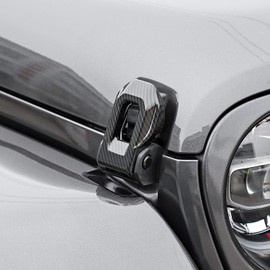 Hoolcar Cubierta de soportes de bloqueo de capó para Jeep Wrangler JL JLU 2018-2021 y Gladiator JT 2020-2021, fibra de carbono