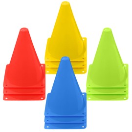 12 Stück Markierungskegel, 18cm Hütchen Kinder Pylonen, Fußball Hütchen, Markierungshütchen, Verkehrshütchen, Trainingshütchen Fußball Markierkegel für Fußball, Sport, Reitsport & Hund Training