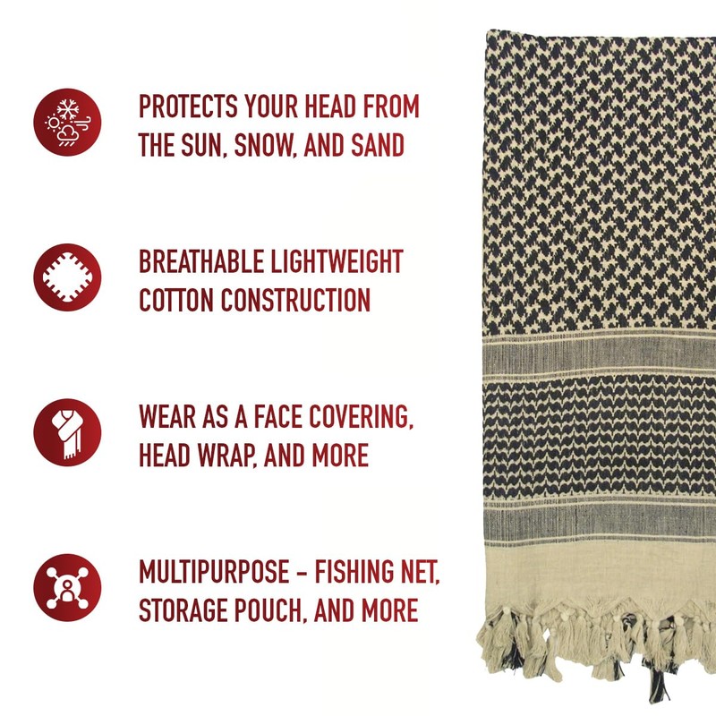 Shemagh Tactical Desert Scarf, Tan
