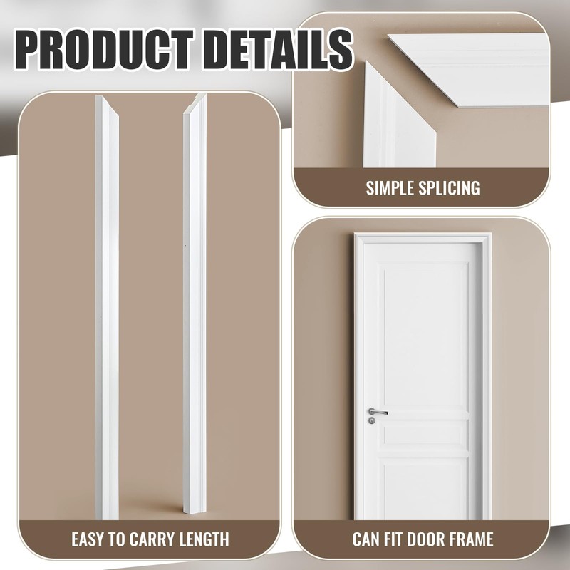 Maasechs 5 Pcs Mitered White PVC Brickmould Outdoor Door Trim
