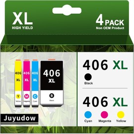 LC406XL Ink Cartridges for Brother LC406XL LC406XL Ink Brother MFC-J4535DW, MFC-J4335DW, MFC-J5855DW, MFC-J6555DW, MFC-J6955DW Printers, 4 Pack (LC406XL)