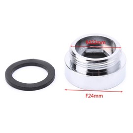 Metal Tap Adapter 24 mm Internal Thread to 22 mm Male Thread Tap Adapter Brass Tap Aerator Plug for Bathroom and Kitchen Pack of 2