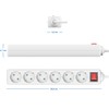 deleyCON 6-Way Power Strip with Flat Plug & On/Off Switch,