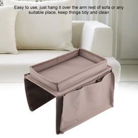Arm Chair Caddy for Recliner, Chair Arm Organizer Sofa Armrest Organizer with 3 Small Storage Bags, 1 Big Storage Bag Oxford Cloth 600D for Sofa, Table, Desk (Brown)