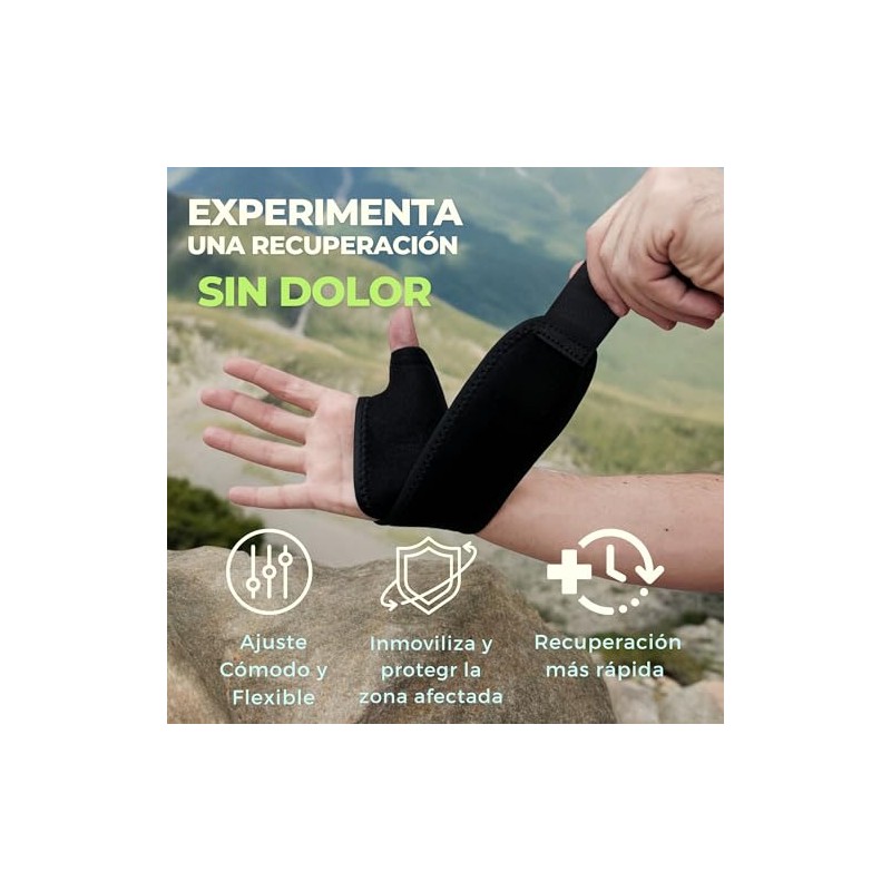 SEVEN MINE Muñequera Boomerang con Soporte en el Pulgar (Talla