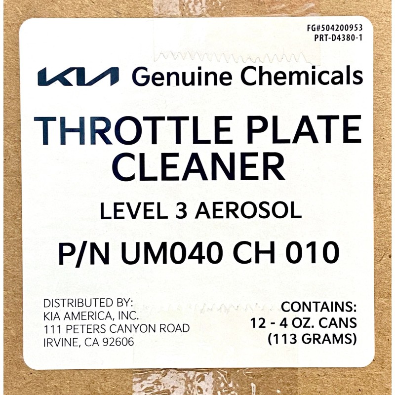 Kia OEM Throttle Body and Intake Cleaner 4 oz Set